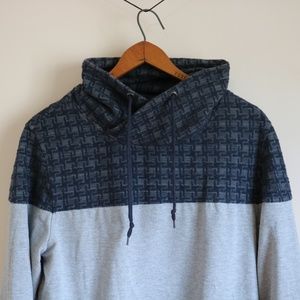 Grey & Navy Mock Neck Sweatshirt